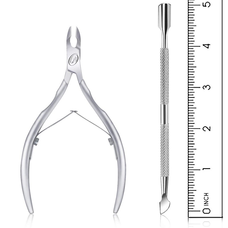 Blueorchids Cuticle Nipper with Cuticle Pusher-Professional Grade Stainless Steel Cuticle Remover & Cutter-Durable Manicure and Pedicure Tool-Beauty Tool Perfect for Fingernails and Toenails - Image 2